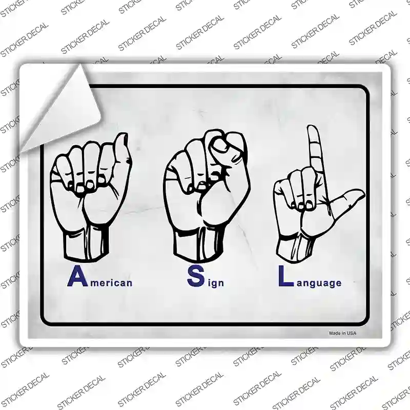 American Language Novelty Rectangle Sticker Decal