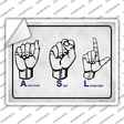 American Language Novelty Rectangle Sticker Decal