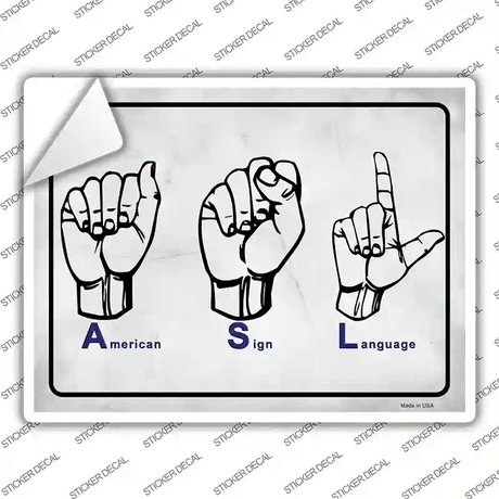 American Language Novelty Rectangle Sticker Decal
