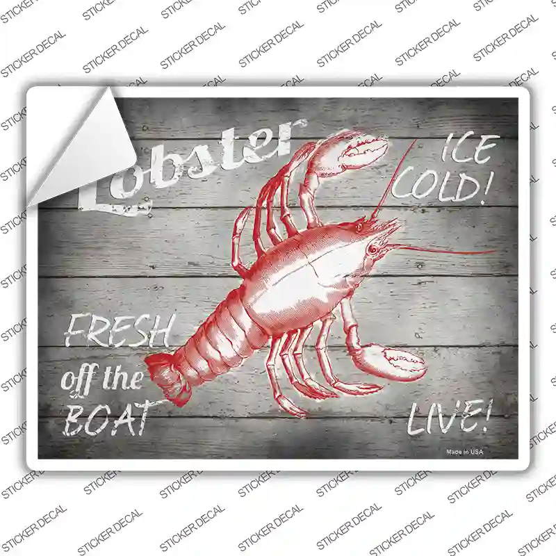 Lobster Fresh off the Boat Novelty Rectangle Sticker Decal Small