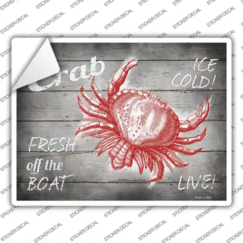 Crab Fresh off the Boat Novelty Rectangle Sticker Decal Small