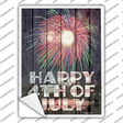 Happy Fourth of July Novelty Rectangle Sticker Decal Small