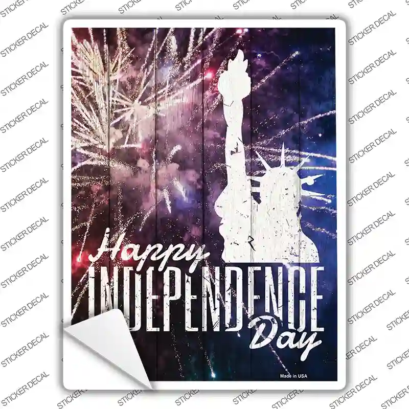 Happy Independence Day Novelty Rectangle Sticker Decal Small