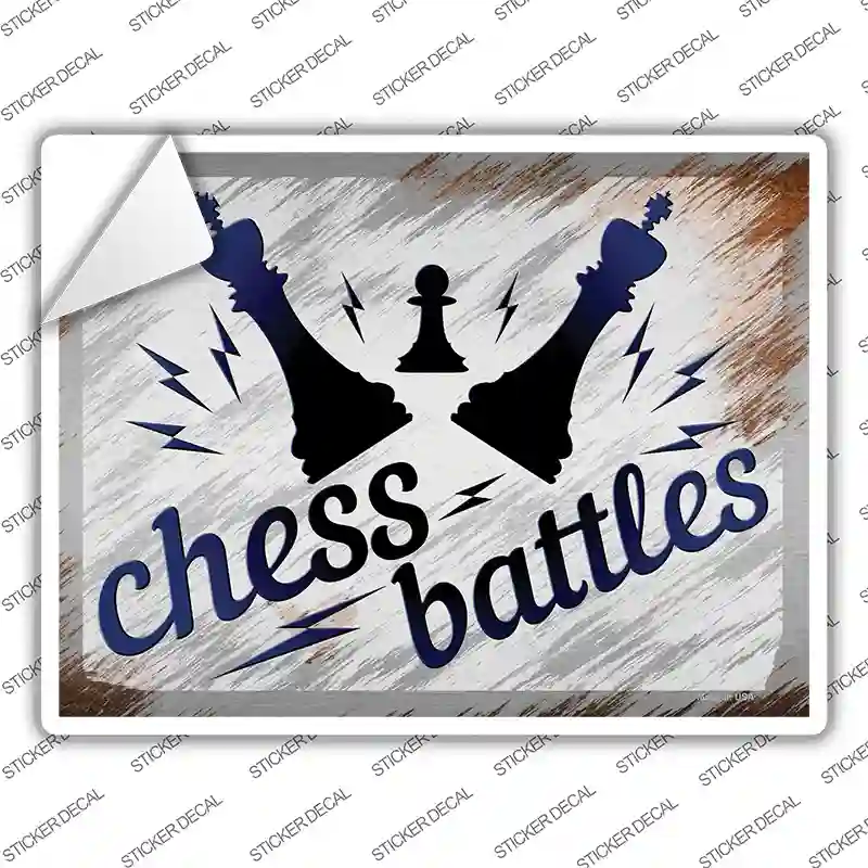 Chess Battles Novelty Rectangle Sticker Decal