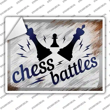 Chess Battles Novelty Rectangle Sticker Decal