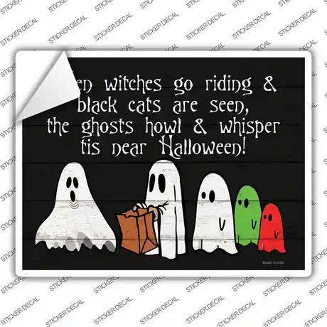 Ghosts Trick or Treat Costumes Novelty Rectangle Sticker Decal Small