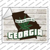 Get High In Georgia Novelty Rectangle Sticker Decal Small