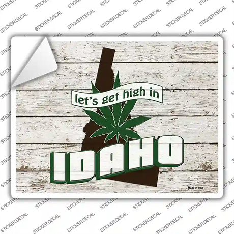 Get High In Idaho Novelty Rectangle Sticker Decal Small