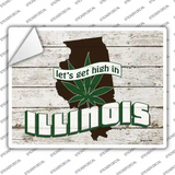 Get High In Illinois Novelty Rectangle Sticker Decal Small