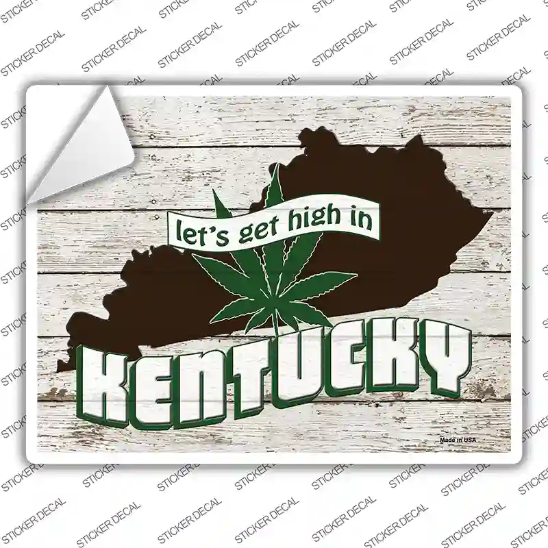 Get High In Kentucky Novelty Rectangle Sticker Decal Small