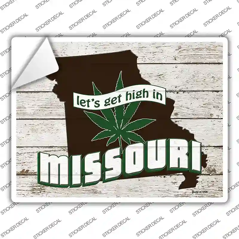 Get High In Missouri Novelty Rectangle Sticker Decal Small