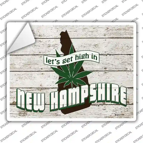 Get High In New Hampshire Novelty Rectangle Sticker Decal Small