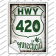 HWY 420 Connecticut Novelty Rectangle Sticker Decal Small