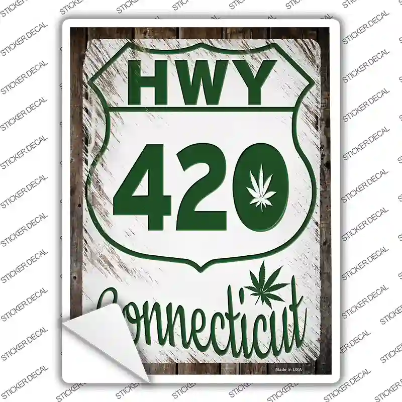 HWY 420 Connecticut Novelty Rectangle Sticker Decal Small