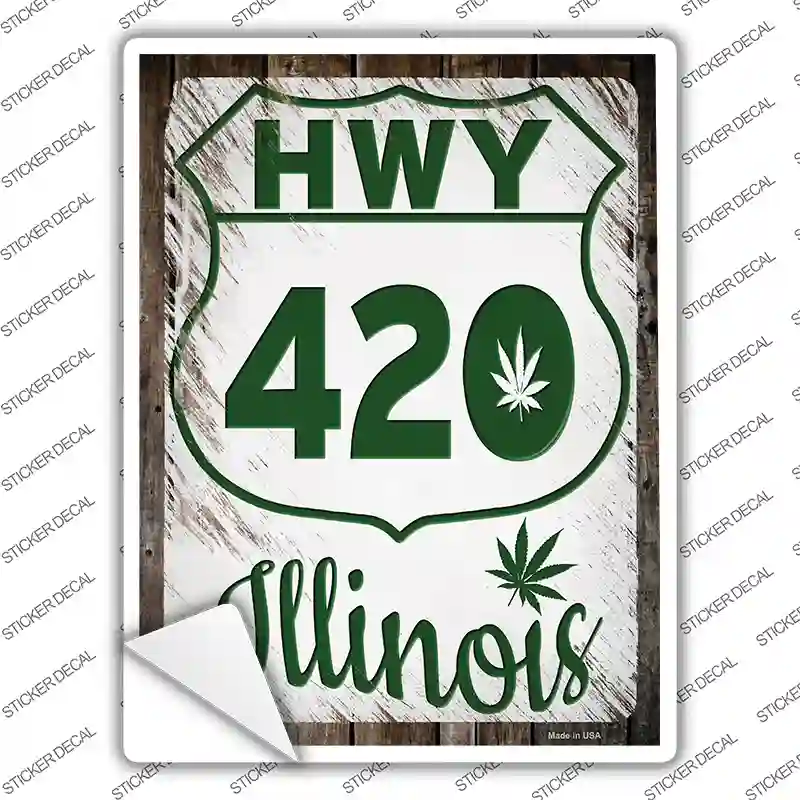 HWY 420 Illinois Novelty Rectangle Sticker Decal Small