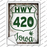 HWY 420 Iowa Novelty Rectangle Sticker Decal Small