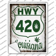 HWY 420 Louisiana Novelty Rectangle Sticker Decal Small