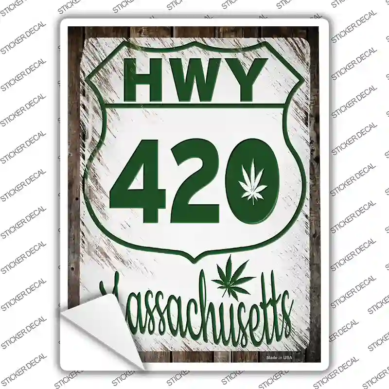 HWY 420 Massachusetts Novelty Rectangle Sticker Decal Small