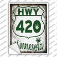 HWY 420 Minnesota Novelty Rectangle Sticker Decal Small