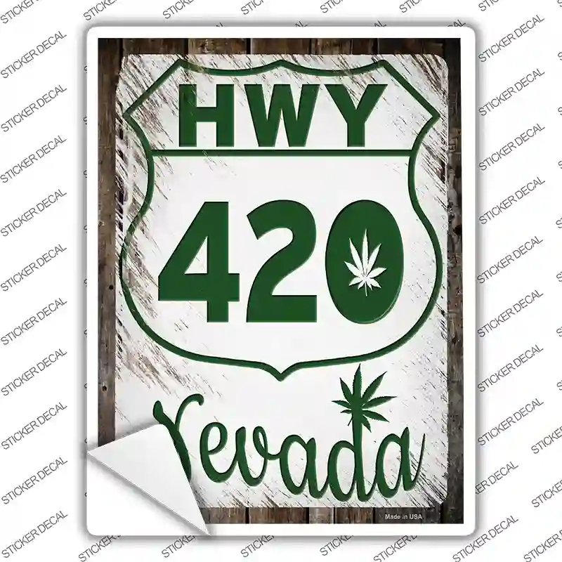 HWY 420 Nevada Novelty Rectangle Sticker Decal Small