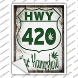 HWY 420 New Hampshire Novelty Rectangle Sticker Decal Small