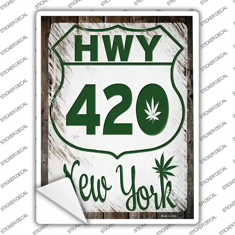 HWY 420 New York Novelty Rectangle Sticker Decal Small