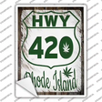 HWY 420 Rhode Island Novelty Rectangle Sticker Decal Small