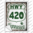 HWY 420 Tennessee Novelty Rectangle Sticker Decal Small