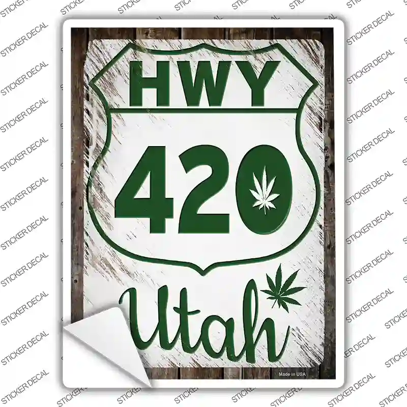 HWY 420 Utah Novelty Rectangle Sticker Decal Small