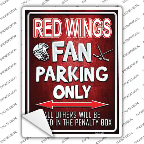 Red Wings Novelty Rectangle Sticker Decal Small