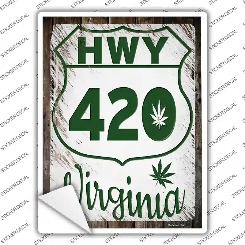 HWY 420 Virginia Novelty Rectangle Sticker Decal Small