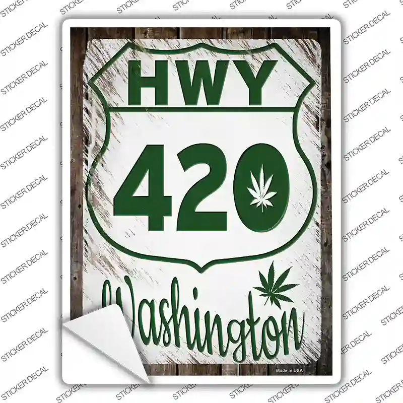 HWY 420 Washington Novelty Rectangle Sticker Decal Small