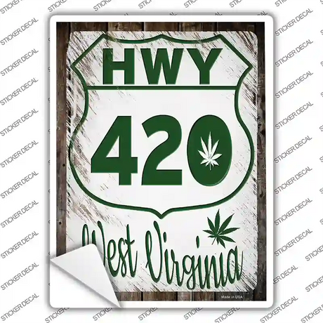 HWY 420 West Virginia Novelty Rectangle Sticker Decal Small