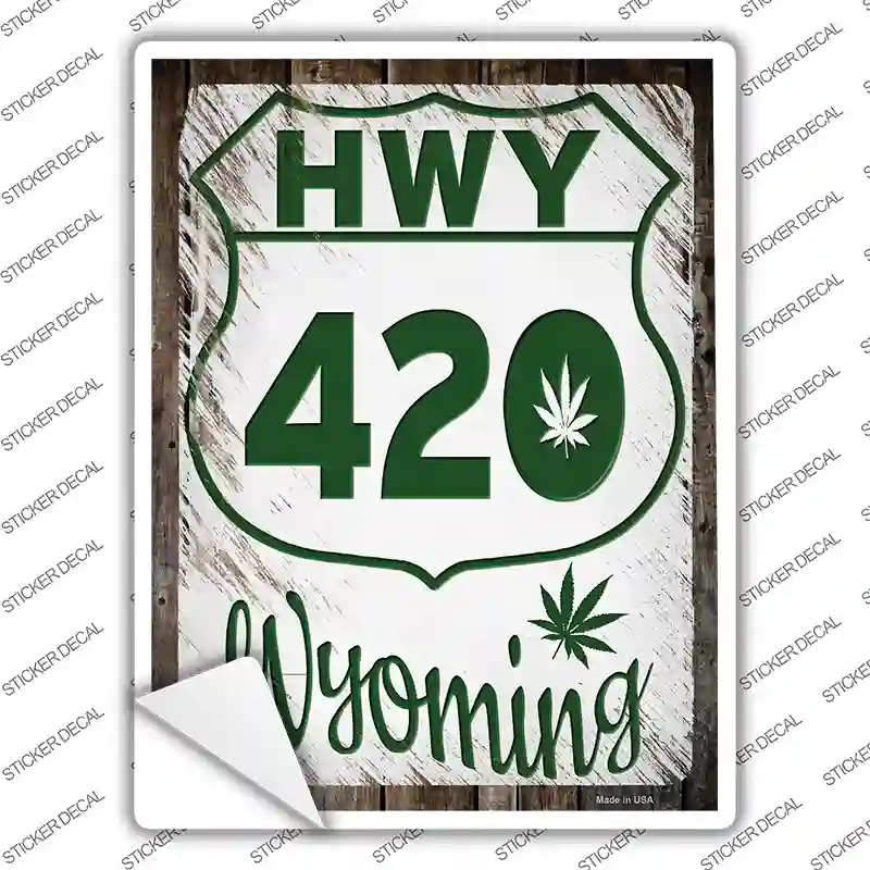 HWY 420 Wyoming Novelty Rectangle Sticker Decal Small