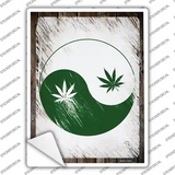 Yin Yang Weed Novelty Rectangle Sticker Decal Small