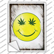 High Smiley Novelty Rectangle Sticker Decal Small