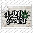 420 Smokers Novelty Rectangle Sticker Decal Small