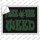 Free The Weed Novelty Rectangle Sticker Decal Small