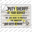 Deputy Sheriff Beware Novelty Rectangle Sticker Decal Small