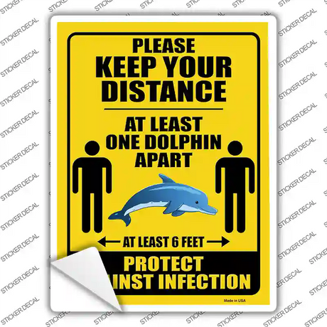 One Dolphin Apart Novelty Rectangle Sticker Decal