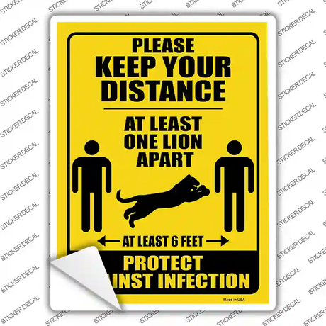 One Lion Apart Novelty Rectangle Sticker Decal