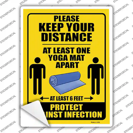 One Yoga Mat Apart Novelty Rectangle Sticker Decal