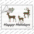 Happy Holidays Reindeer Novelty Rectangle Sticker Decal Small