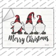 Merry Christmas Gnomes Novelty Rectangle Sticker Decal Small