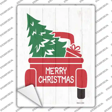 Merry Christmas Back Of Truck Novelty Rectangle Sticker Decal Small