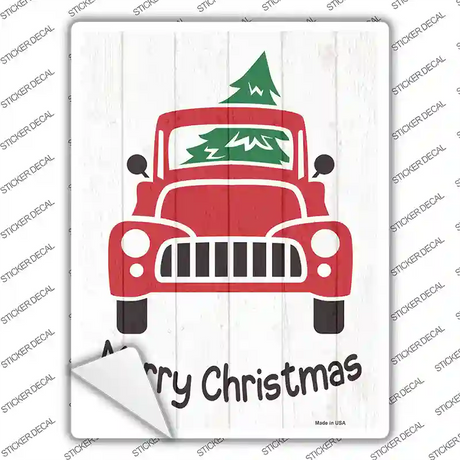 Merry Christmas Front Of Truck Novelty Rectangle Sticker Decal Small