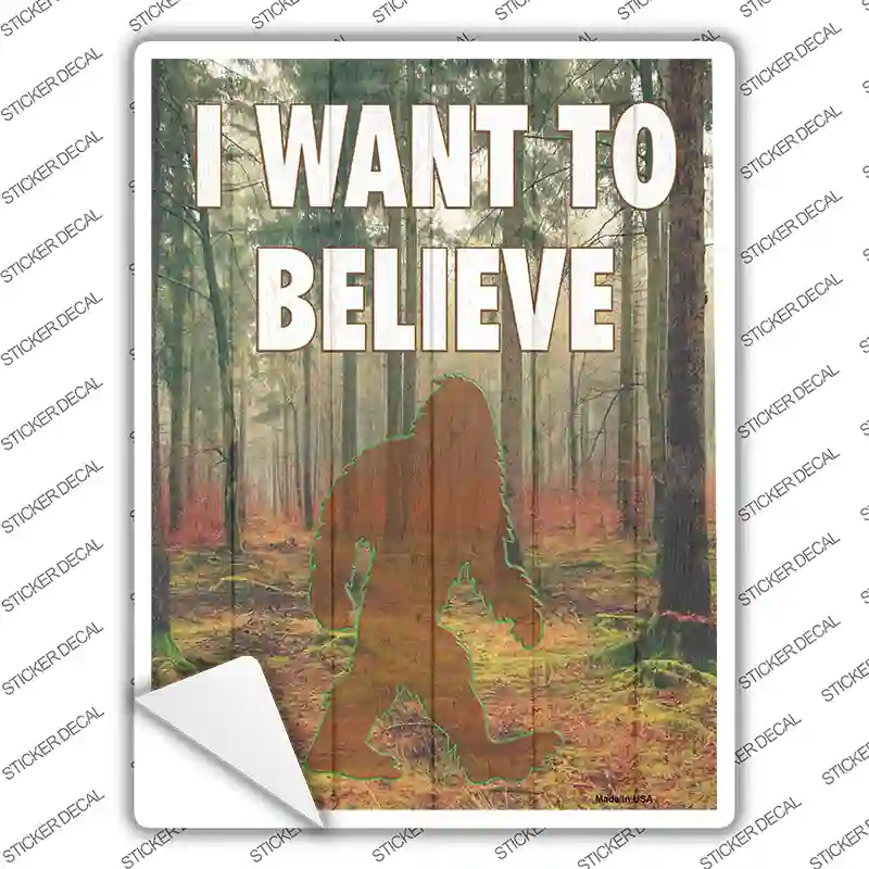 I Want to Believe Novelty Rectangle Sticker Decal Small