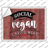 Social Vegan Novelty Rectangular Sticker Decal
