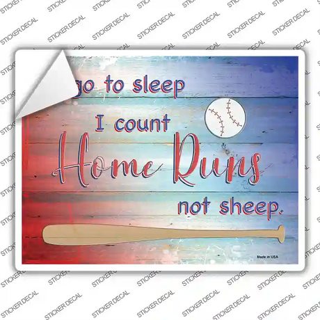 I Count Home Runs Novelty Rectangular Sticker Decal Small