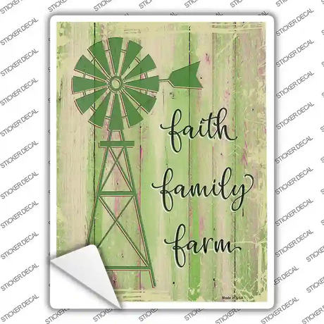 Faith Family Farm Novelty Rectangular Sticker Decal